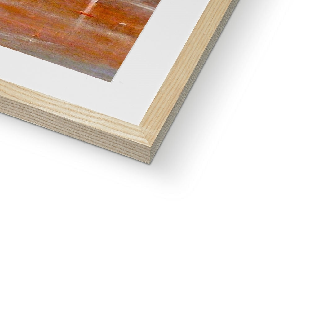 Glasgow Harbour Art Prints: Wooden frame with white mat and abstract painting
