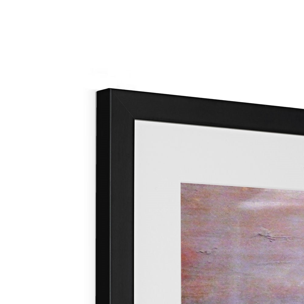 Black matte frame with white mat and abstract Glasgow Harbour art print