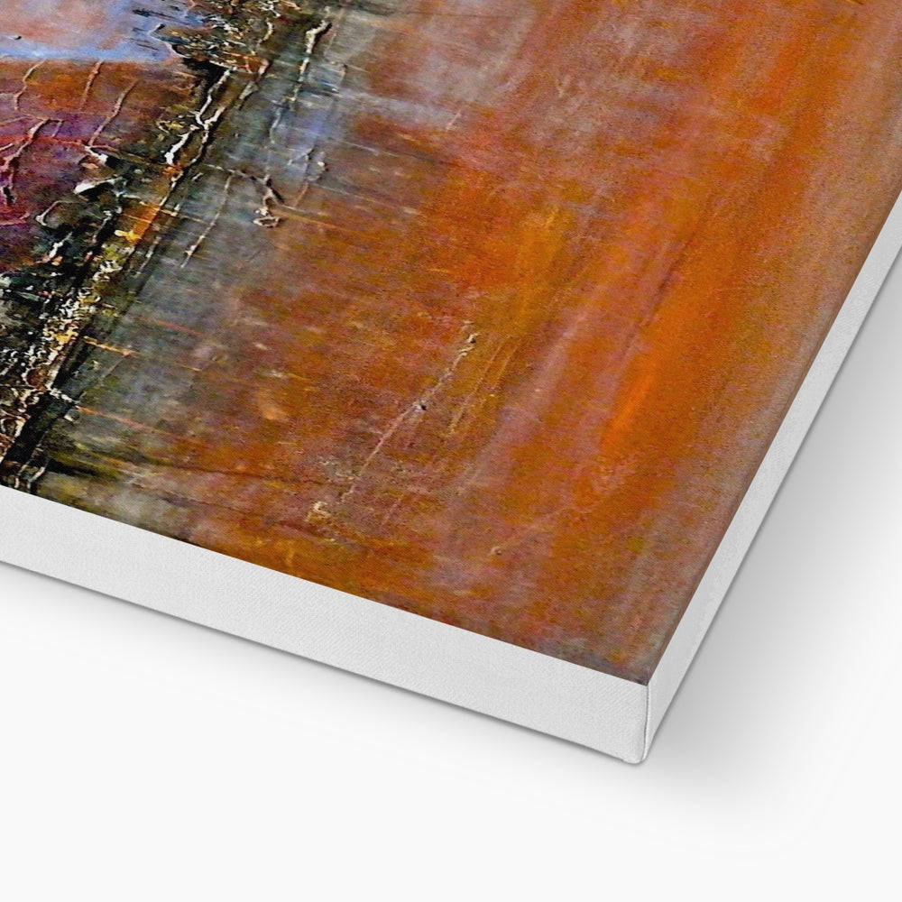 Orange black abstract canvas print in metallic frame Glasgow Harbour