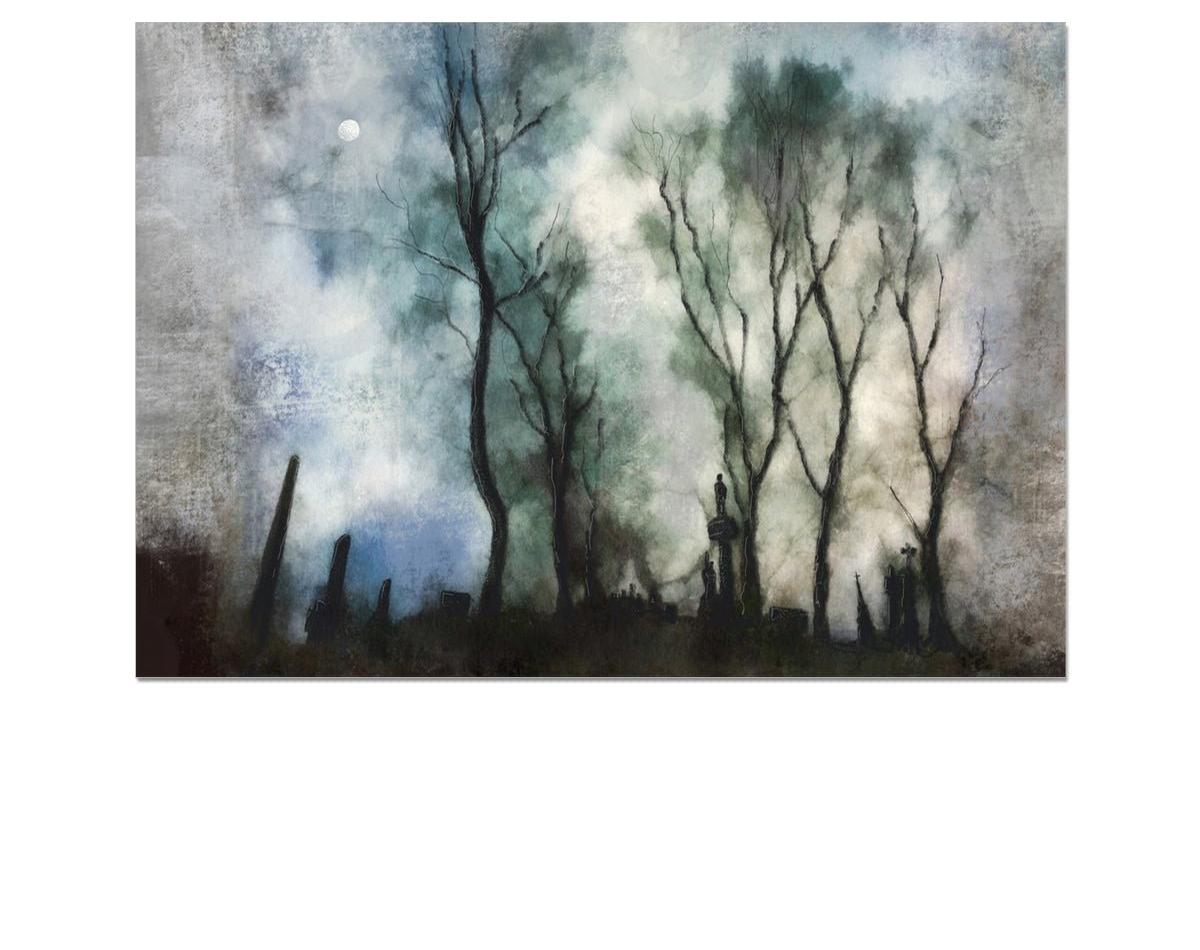 Glasgow Necropolis Moonlight-art-painting-scotland