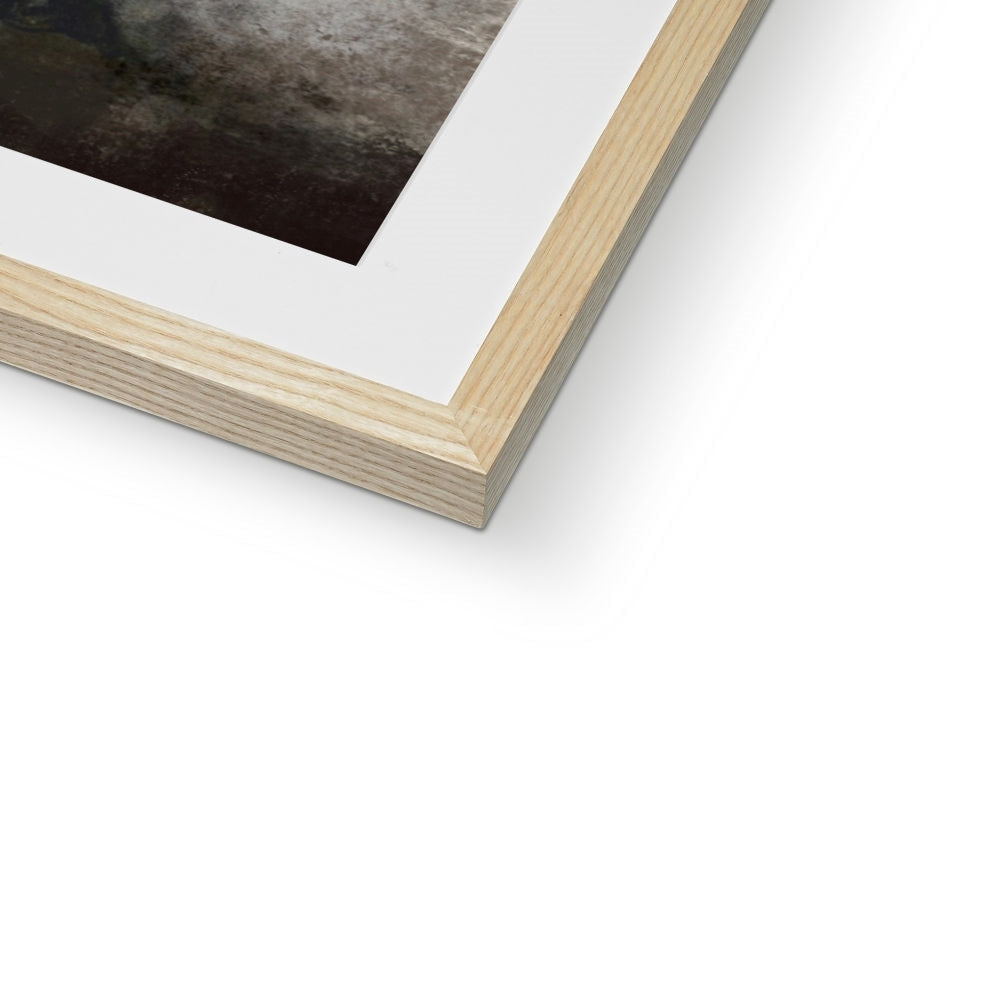 Light wood photo frame with white mat for Glasgow Necropolis Moonlight Framed Print