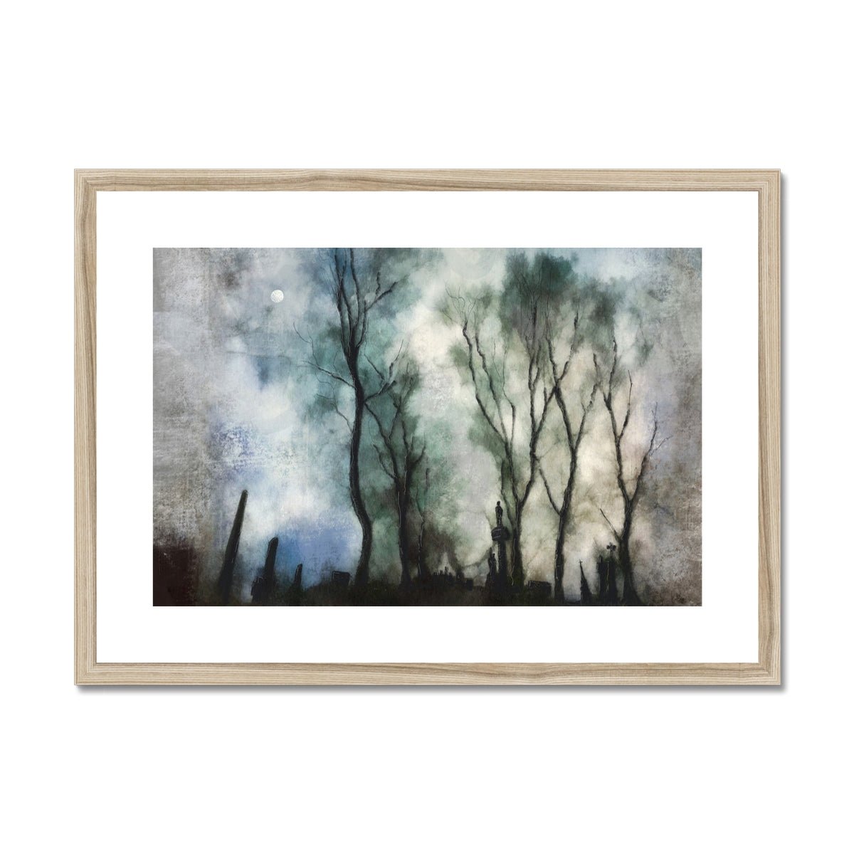 Glasgow Necropolis Moonlight Painting | Framed & Mounted Prints From Scotland