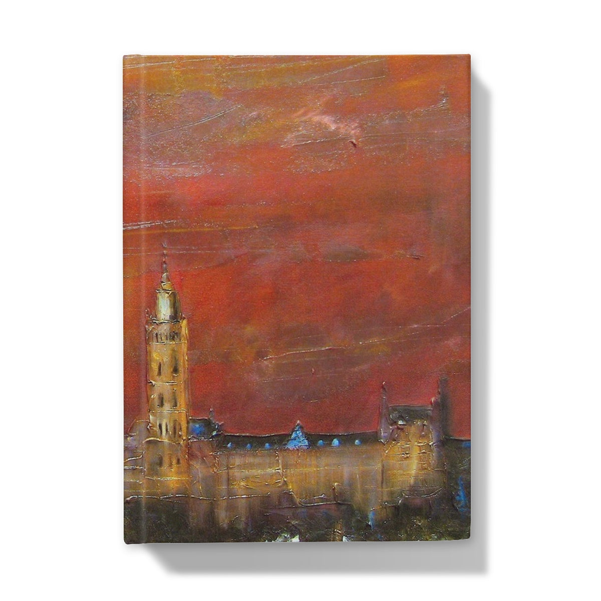 Glasgow University Dusk Art Gifts Hardback Journal-Journals & Notebooks-Edinburgh & Glasgow Art Gallery-5"x7"-Lined-Paintings, Prints, Homeware, Art Gifts From Scotland By Scottish Artist Kevin Hunter