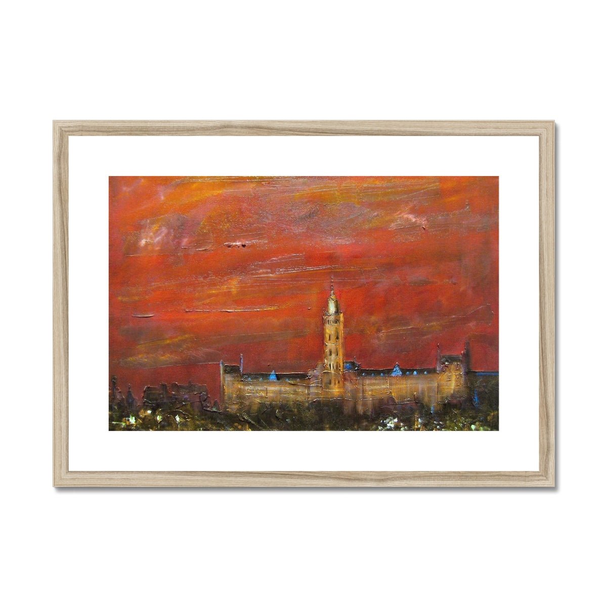 Glasgow University Dusk Painting | Framed & Mounted Prints From Scotland