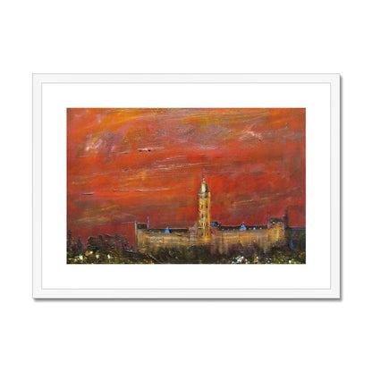 Glasgow University Dusk Painting | Framed &amp; Mounted Prints From Scotland