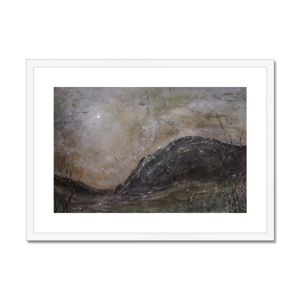 Glen Nevis Moonlight abstract landscape print in earthy tones
