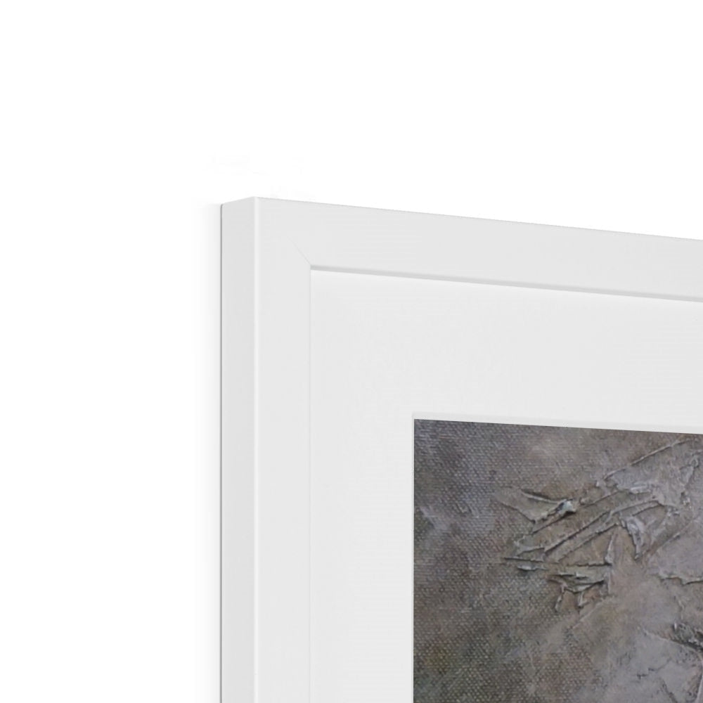 Glen Nevis Moonlight white textured abstract art print in modern frame