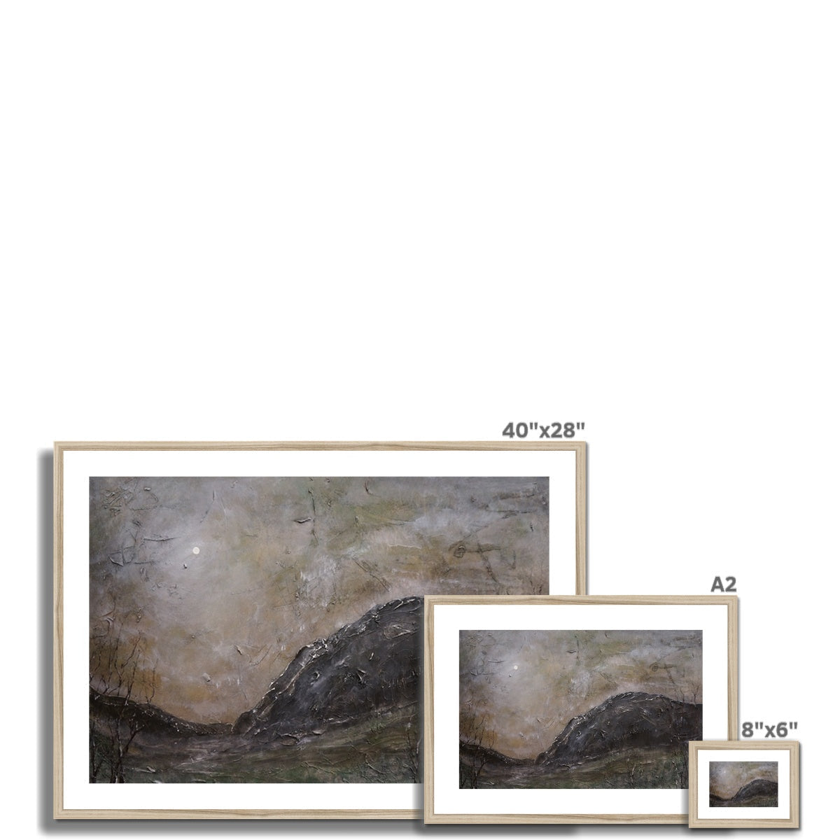 40x28 inch framed Glen Nevis Moonlight abstract landscape painting