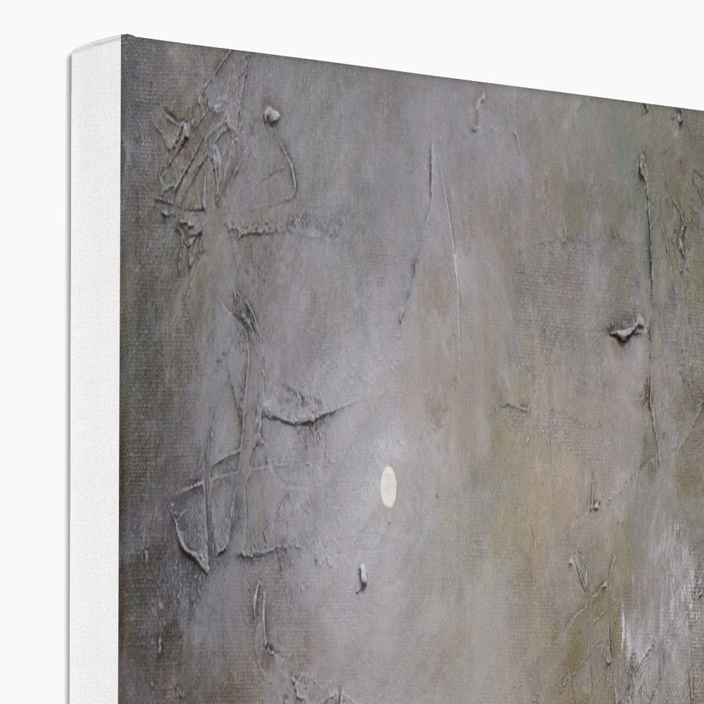 Glen Nevis Moonlight gray concrete wall art in white frame