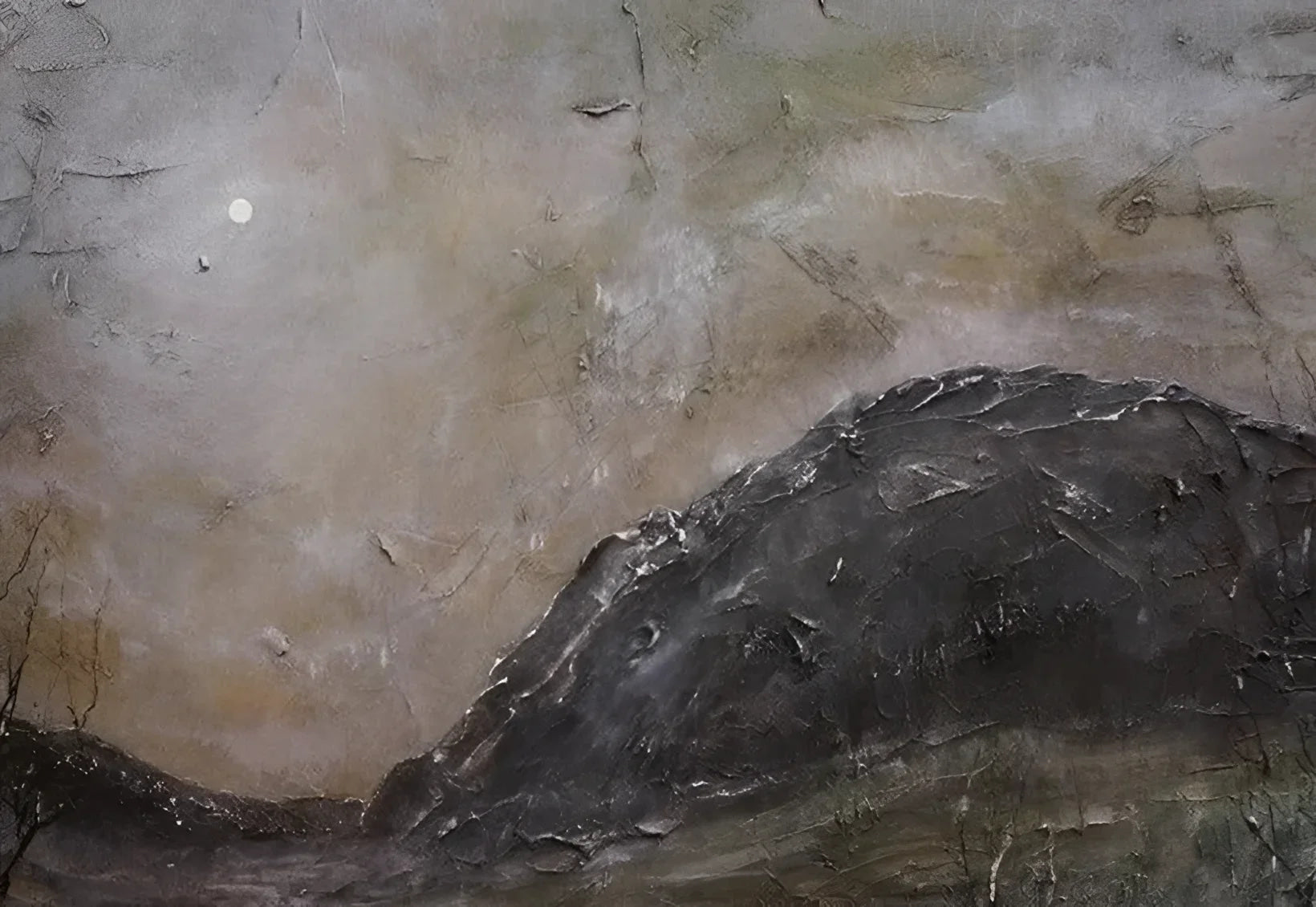Textured mountain landscape from Glen Nevis Moonlight Original Painting