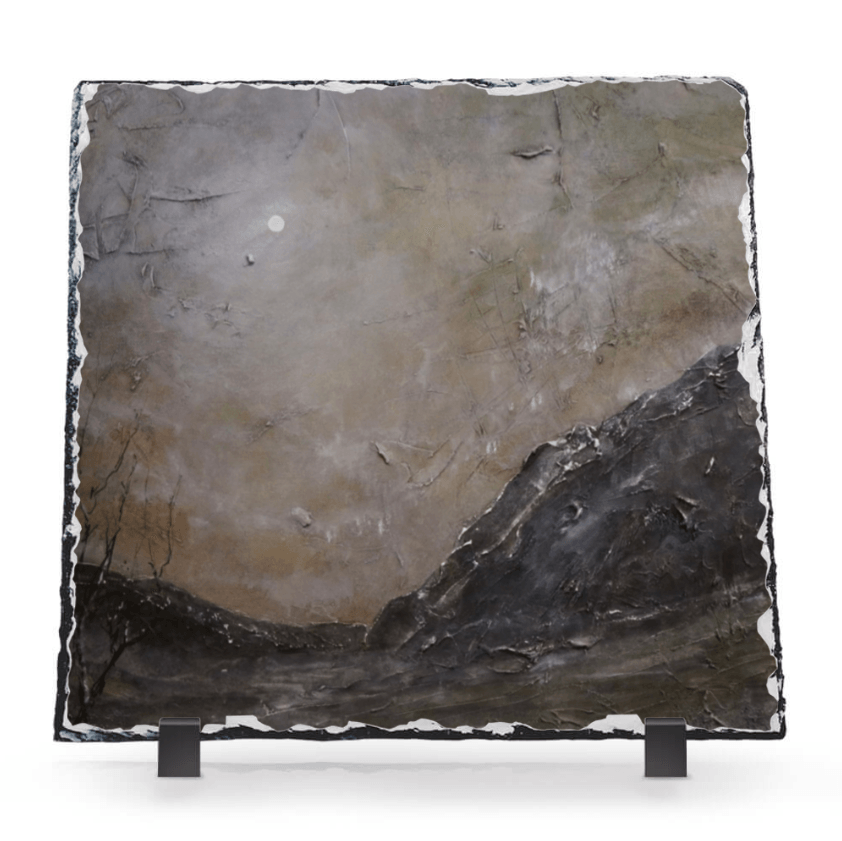 Glen Nevis Moonlight Slate Art-Slate Art-Scottish Lochs & Mountains Art Gallery-Paintings, Prints, Homeware, Art Gifts From Scotland By Scottish Artist Kevin Hunter