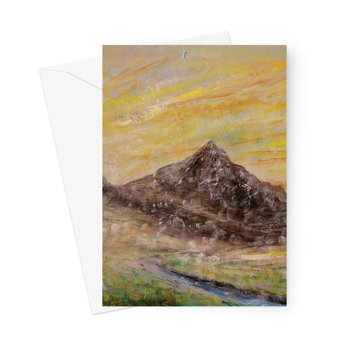 Glen Rosa Arran greeting card with impressionistic mountain painting