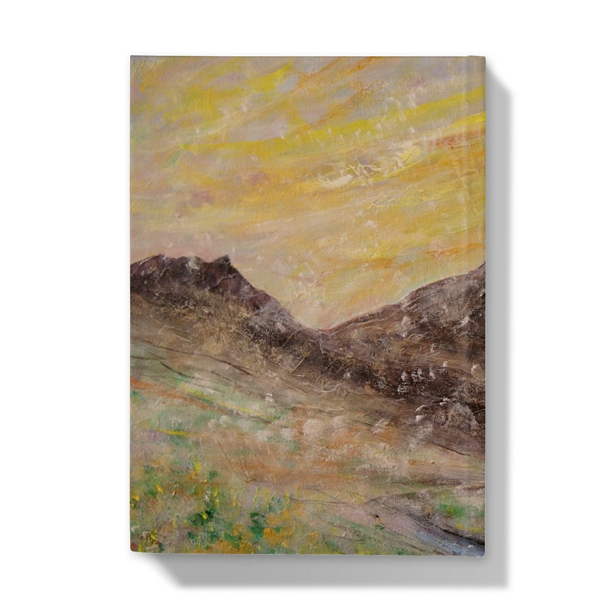 Glen Rosa Arran journal with impressionistic mountain landscape painting