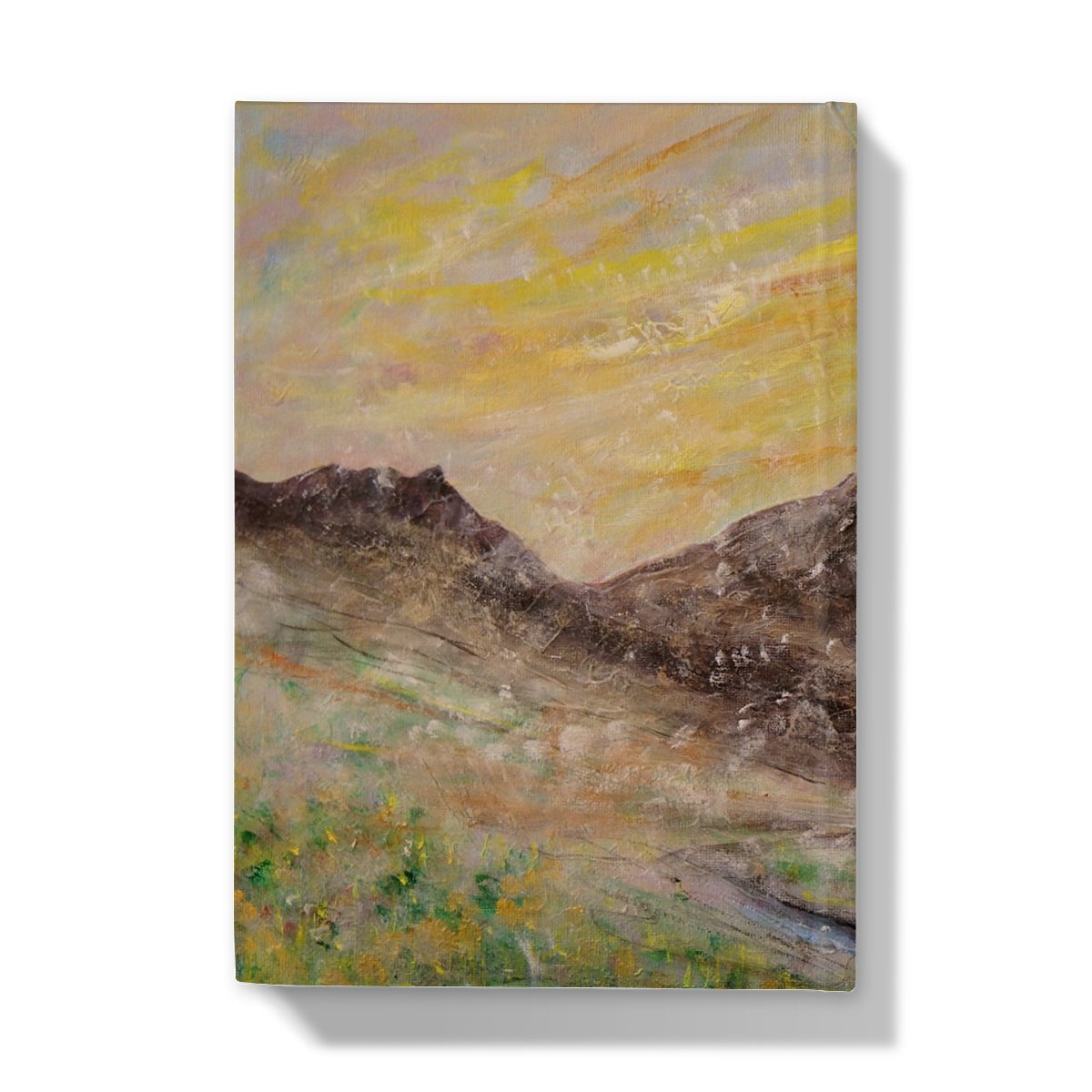 Glen Rosa Arran journal with textured mountain landscape painting