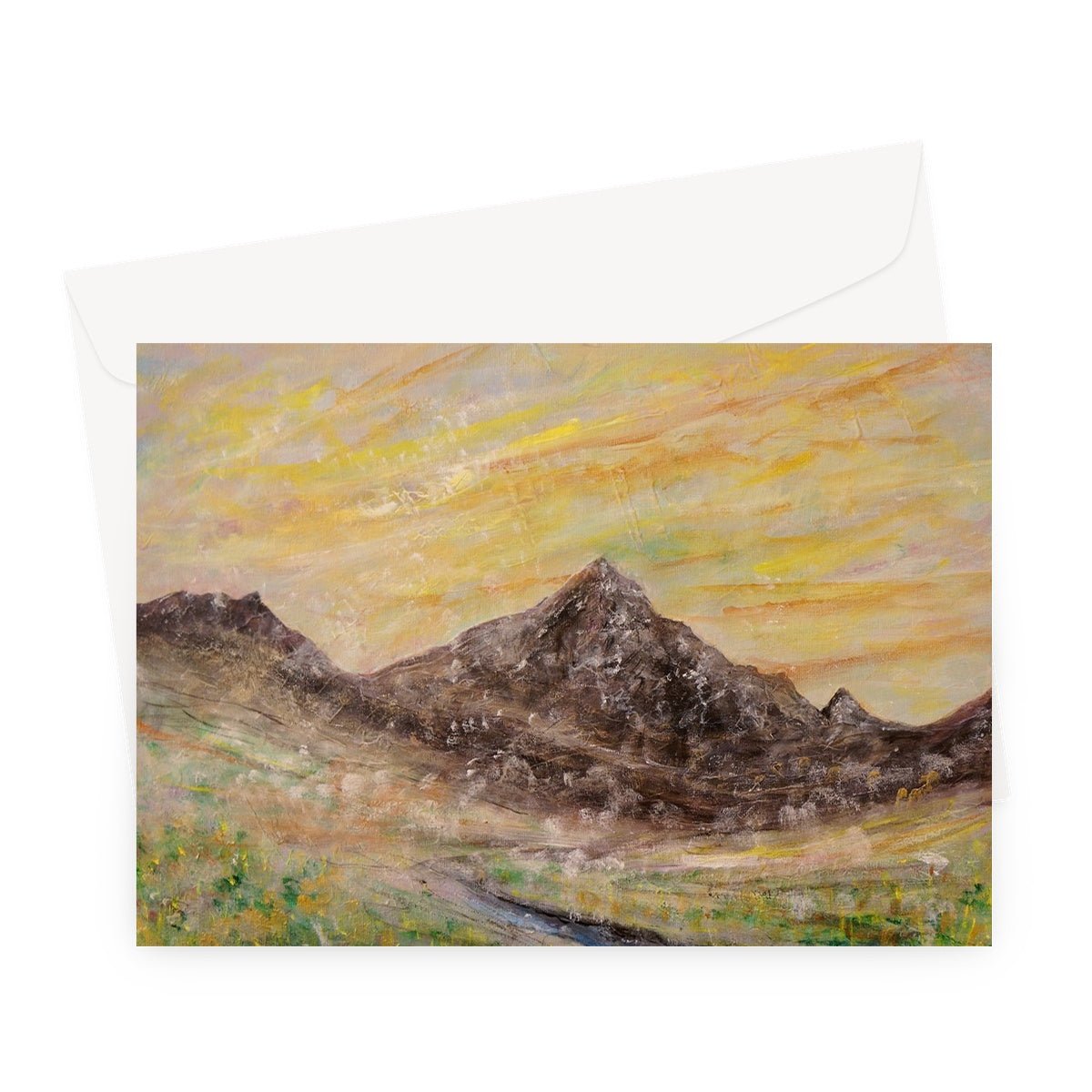 Glen Rosa Mist Arran Art Gifts Greeting Card-Greetings Cards-Arran Art Gallery-A5 Landscape-10 Cards-Paintings, Prints, Homeware, Art Gifts From Scotland By Scottish Artist Kevin Hunter