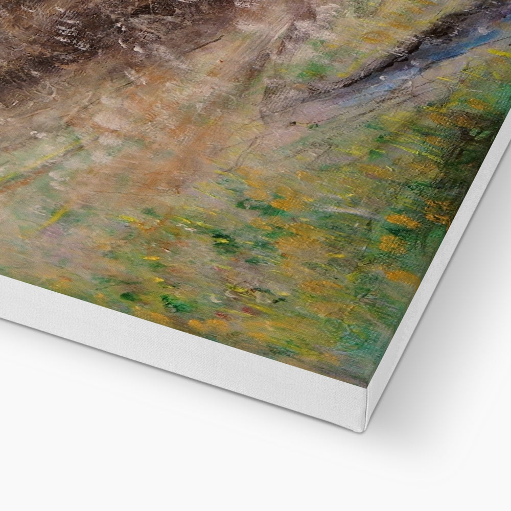 Textured abstract painting on Glen Rosa Mist Canvas with visible brushstrokes