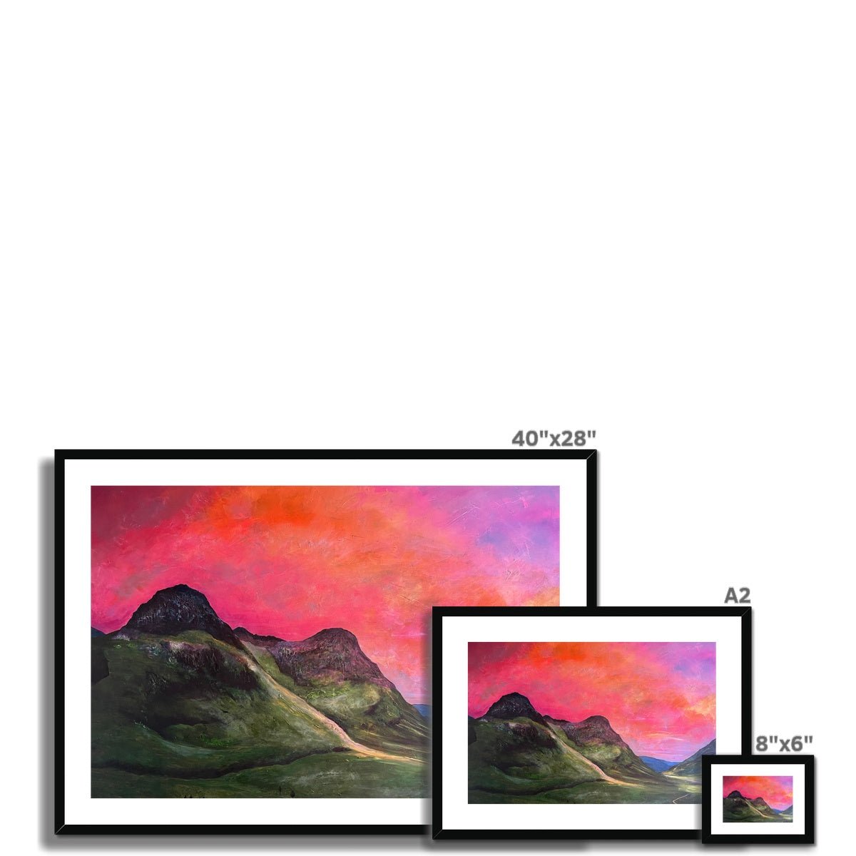 Glencoe Dusk Painting | Framed & Mounted Prints From Scotland