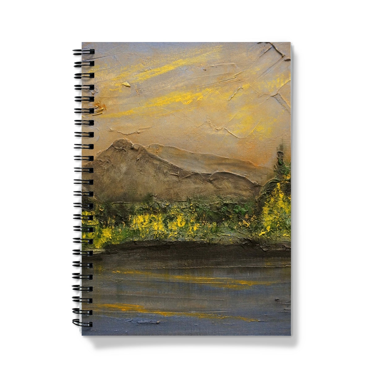 Glencoe Lochan Dusk Art Gifts Notebook-Journals & Notebooks-Scottish Lochs & Mountains Art Gallery-A4-Graph-Paintings, Prints, Homeware, Art Gifts From Scotland By Scottish Artist Kevin Hunter