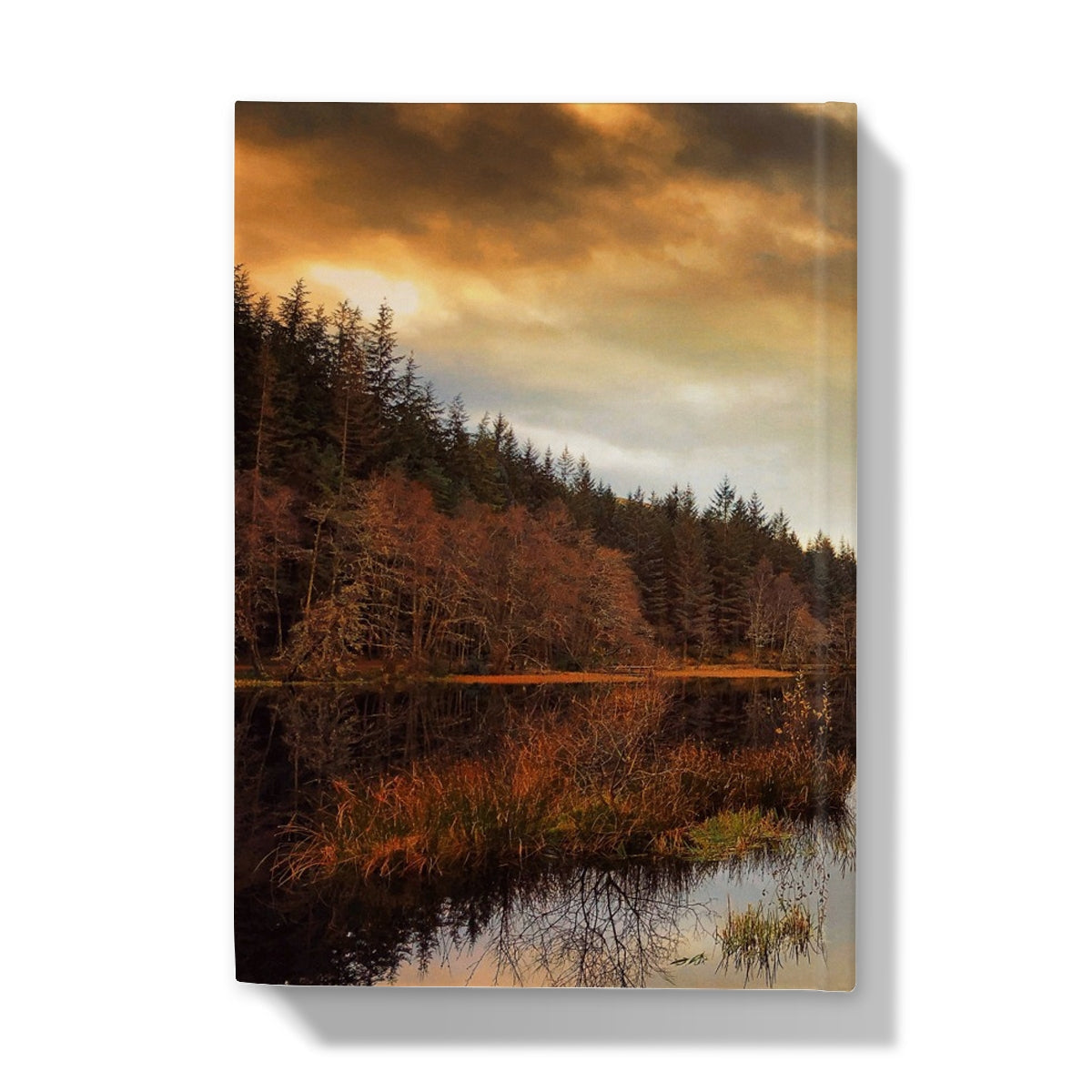 Glencoe Lochan Dusk canvas print of forest lake at sunset journal