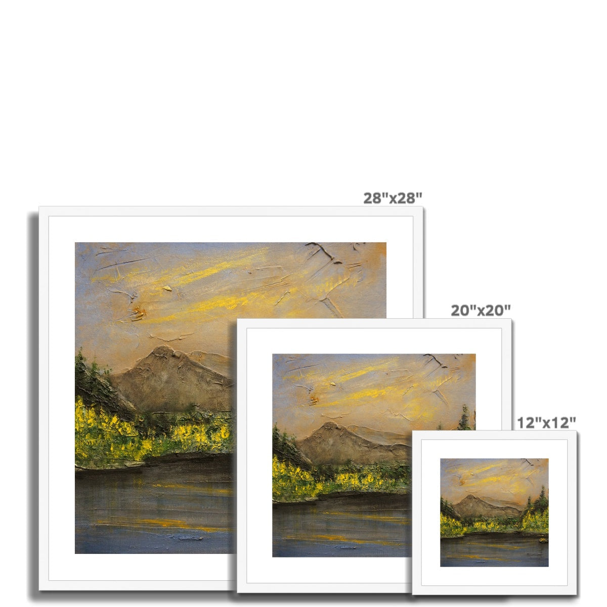 28x28 Framed The Glencoe Lochan Mountain Landscape Painting