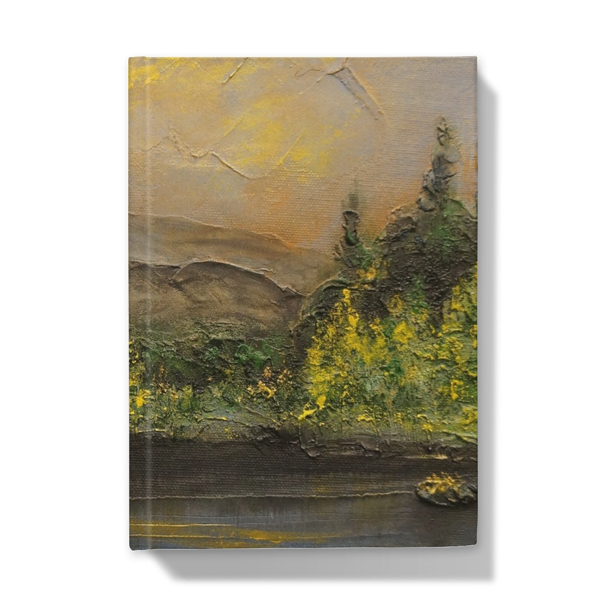 Canvas wall art landscape in golden hues on Glencoe Lochan journal