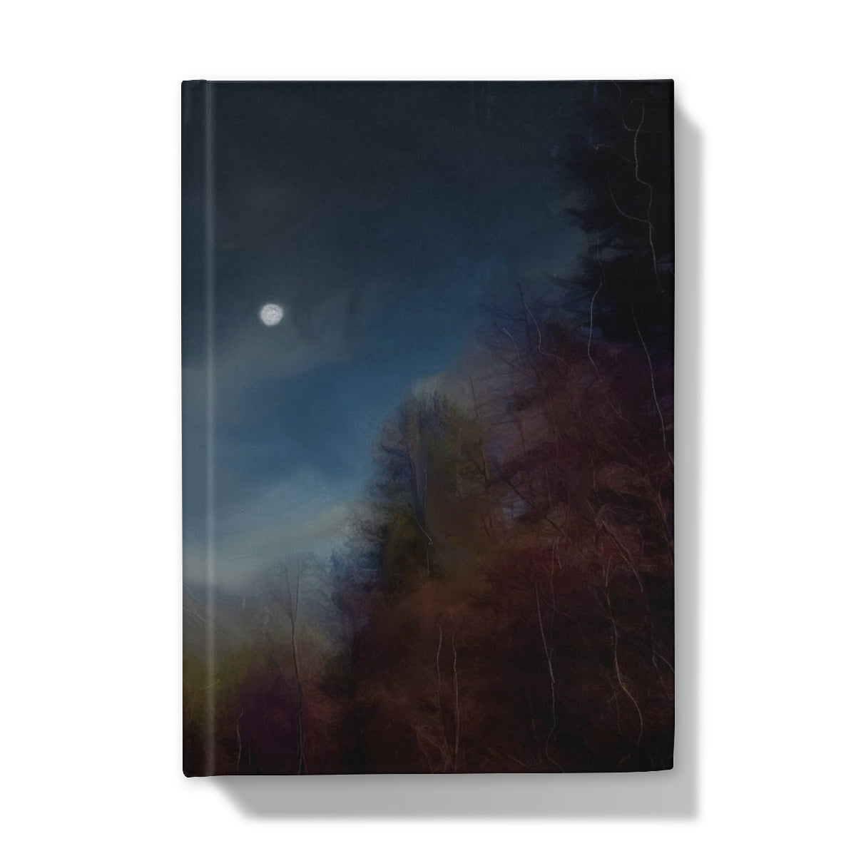 Glencoe Lochan Moonlight Art Gifts Hardback Journal-Journals & Notebooks-Scottish Lochs & Mountains Art Gallery-A5-Lined-Paintings, Prints, Homeware, Art Gifts From Scotland By Scottish Artist Kevin Hunter