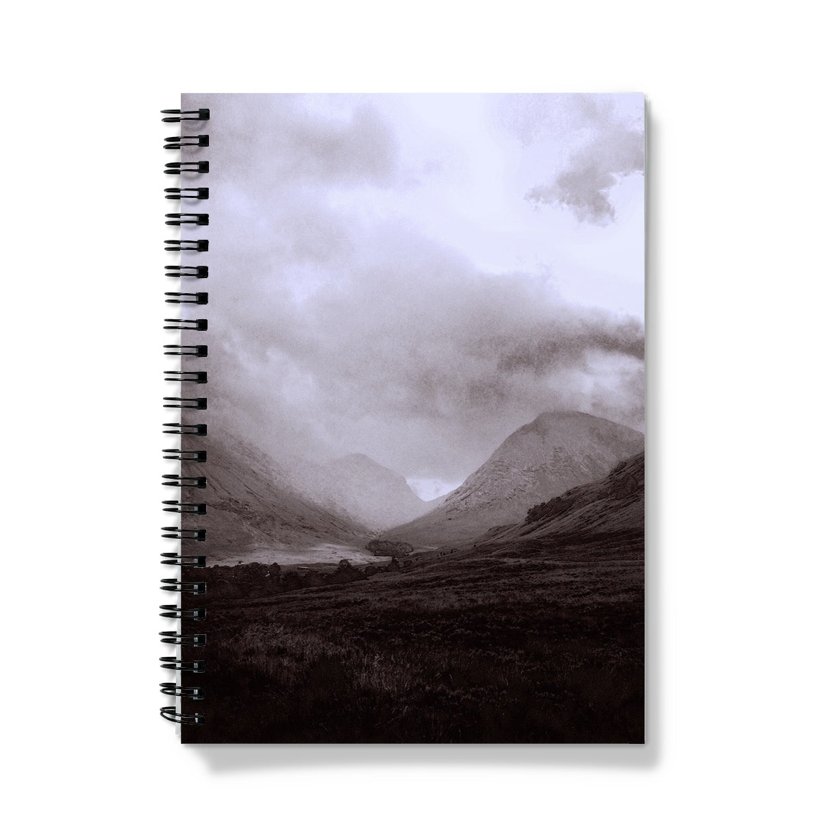 Glencoe Mist Art Gifts Notebook-Journals & Notebooks-Glencoe Art Gallery-A4-Graph-Paintings, Prints, Homeware, Art Gifts From Scotland By Scottish Artist Kevin Hunter