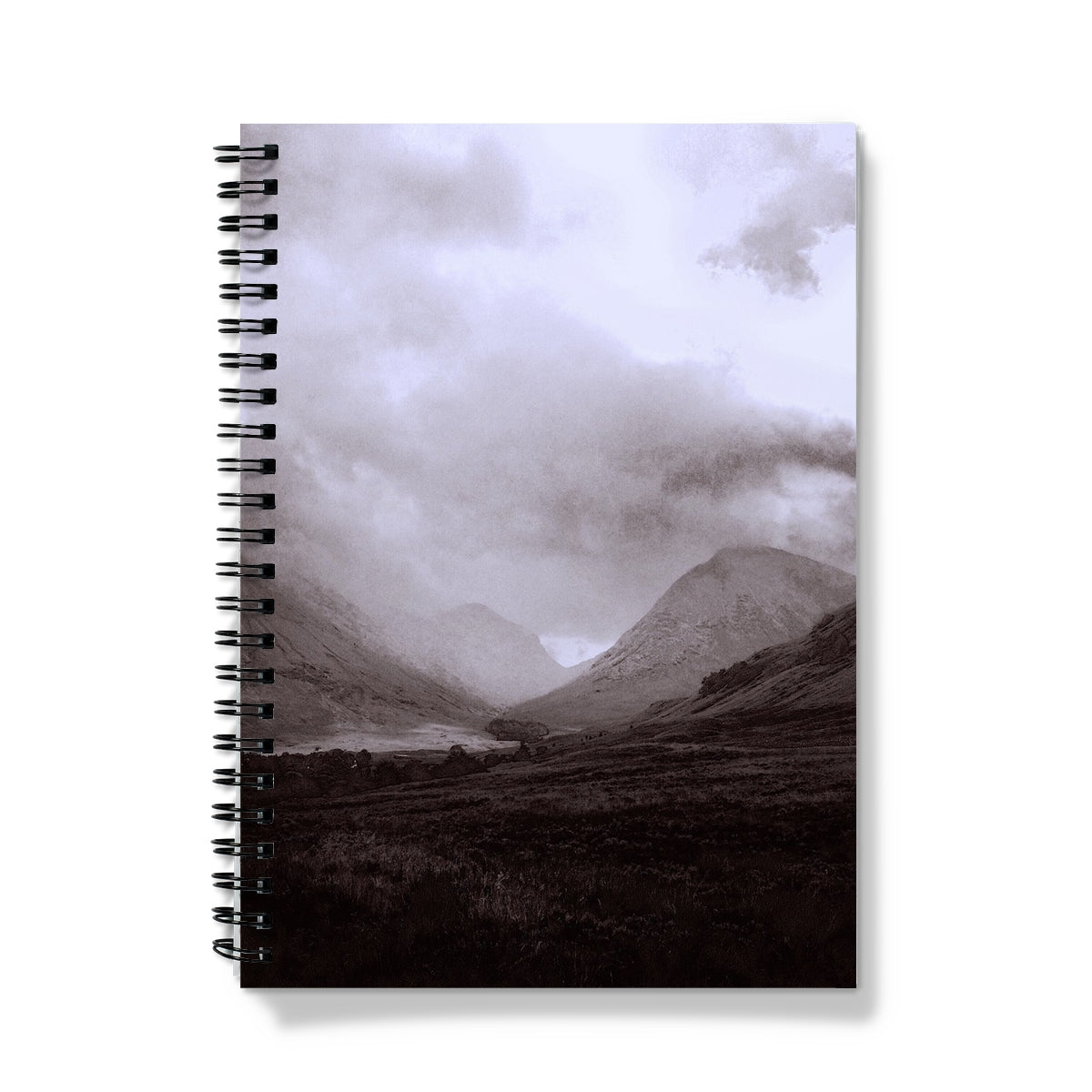 Glencoe Mist Art Gifts Notebook-Journals & Notebooks-Glencoe Art Gallery-A5-Graph-Paintings, Prints, Homeware, Art Gifts From Scotland By Scottish Artist Kevin Hunter