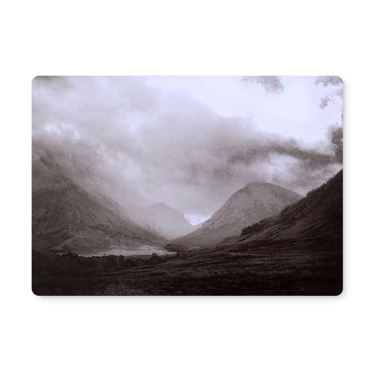 Glencoe Mist Art Gifts Placemat-Placemats-Glencoe Art Gallery-2 Placemats-Paintings, Prints, Homeware, Art Gifts From Scotland By Scottish Artist Kevin Hunter