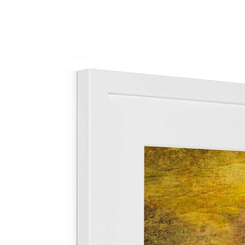 Framed Golden-Yellow Abstract Painting from Glencoe Moonlight Print Collection