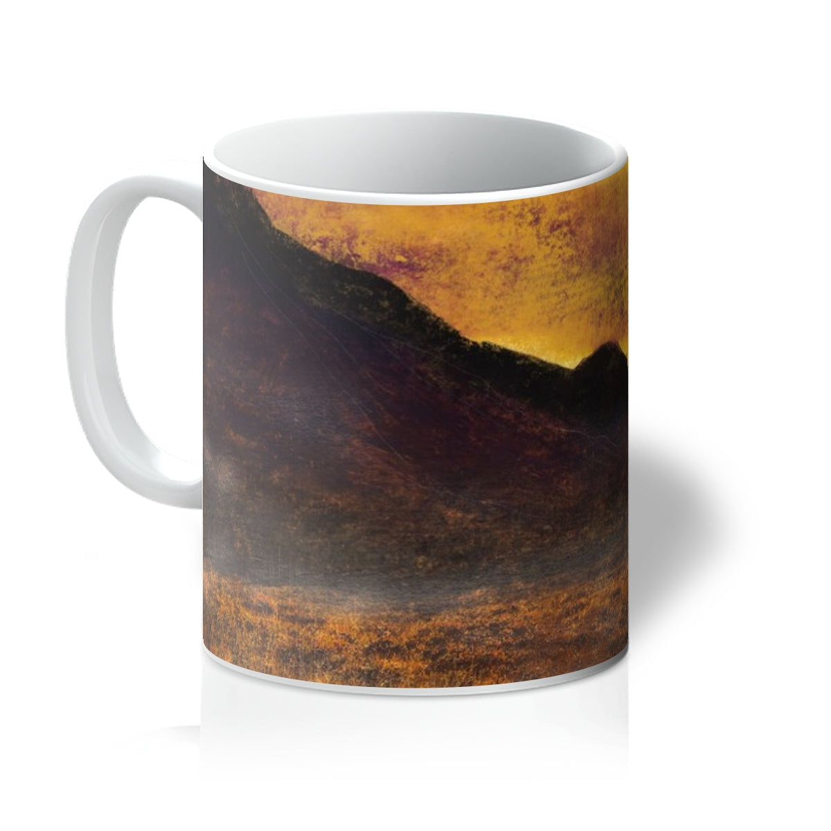Glencoe Moonlight Mug with glossy earthy mountain landscape design