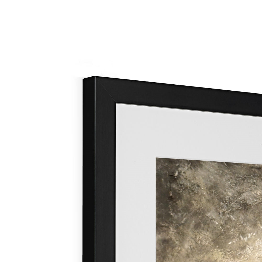Black matte frame with abstract Glencoe Silver Moonlight art print