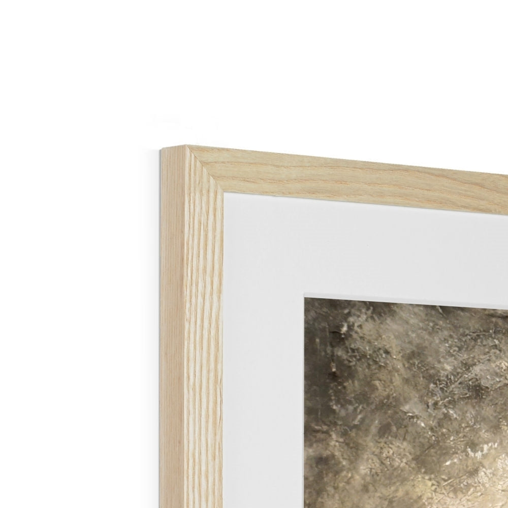 Glencoe Silver Moonlight abstract print in light oak frame with white mat