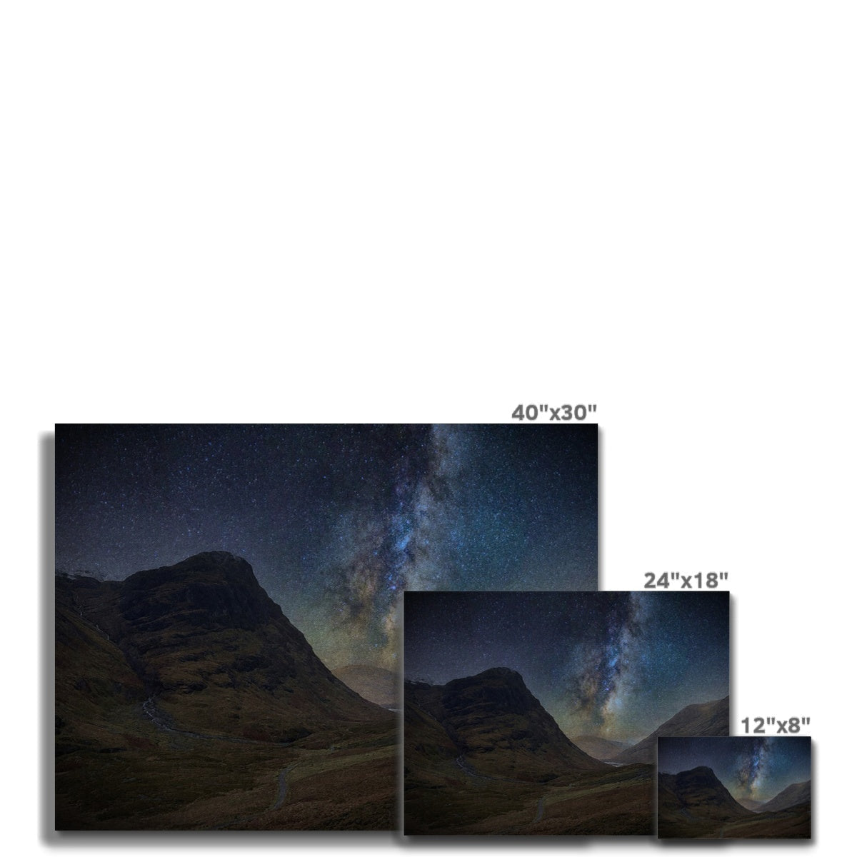 Glencoe Starlight Canvas: 40x30 inch Milky Way night sky print