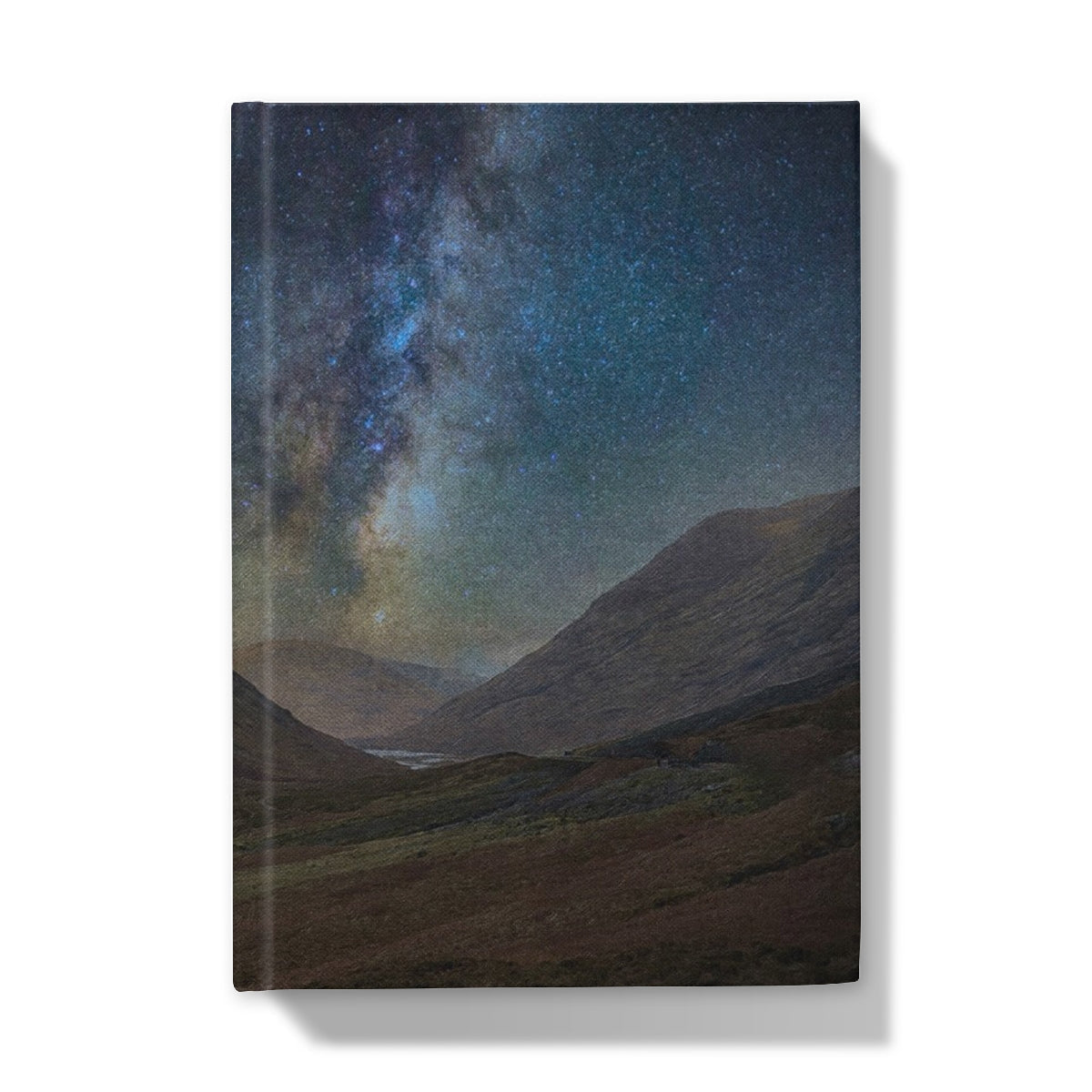 Glencoe Starlight Hardback Journal with Milky Way over mountains
