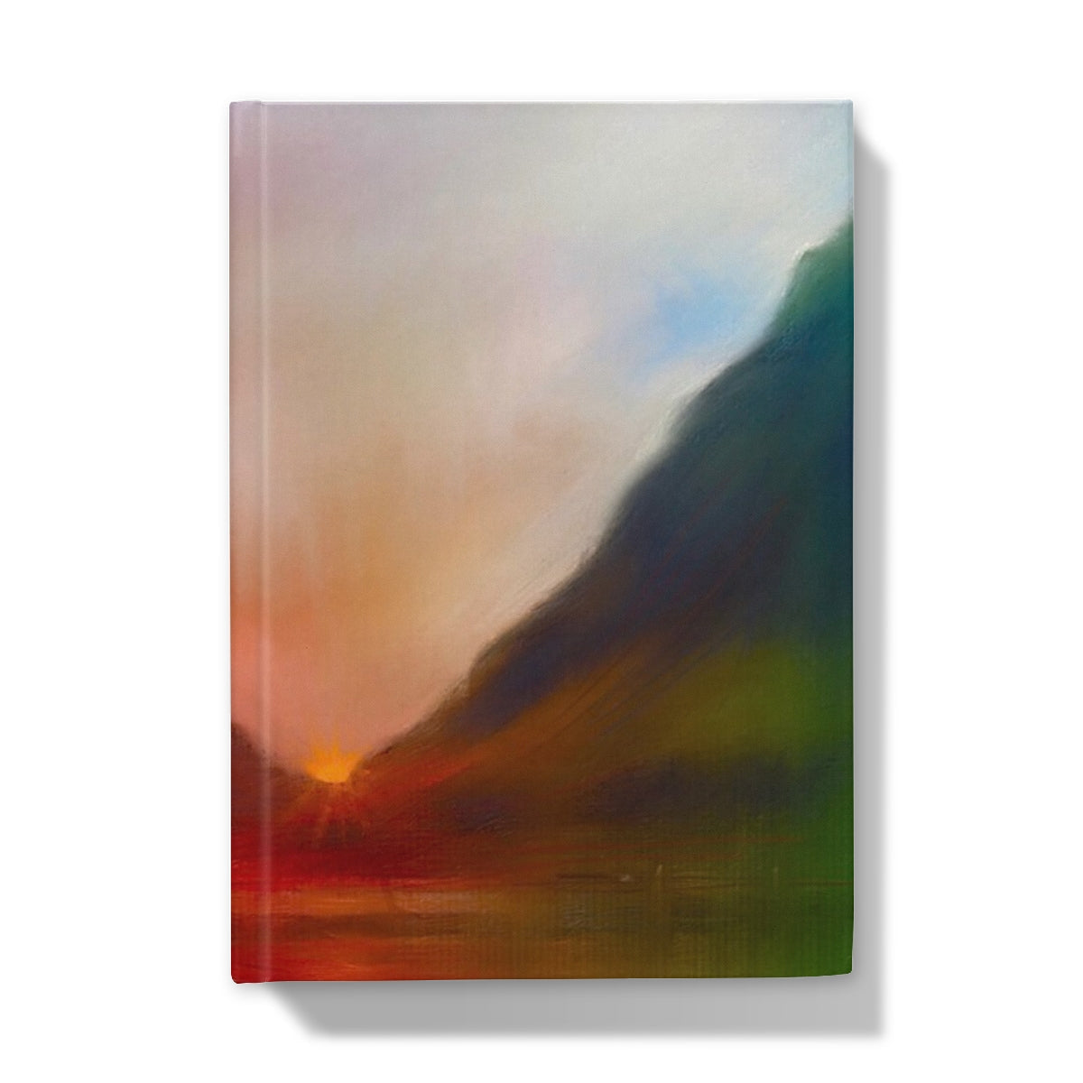 Glencoe Sunset journal with vibrant mountain canvas print