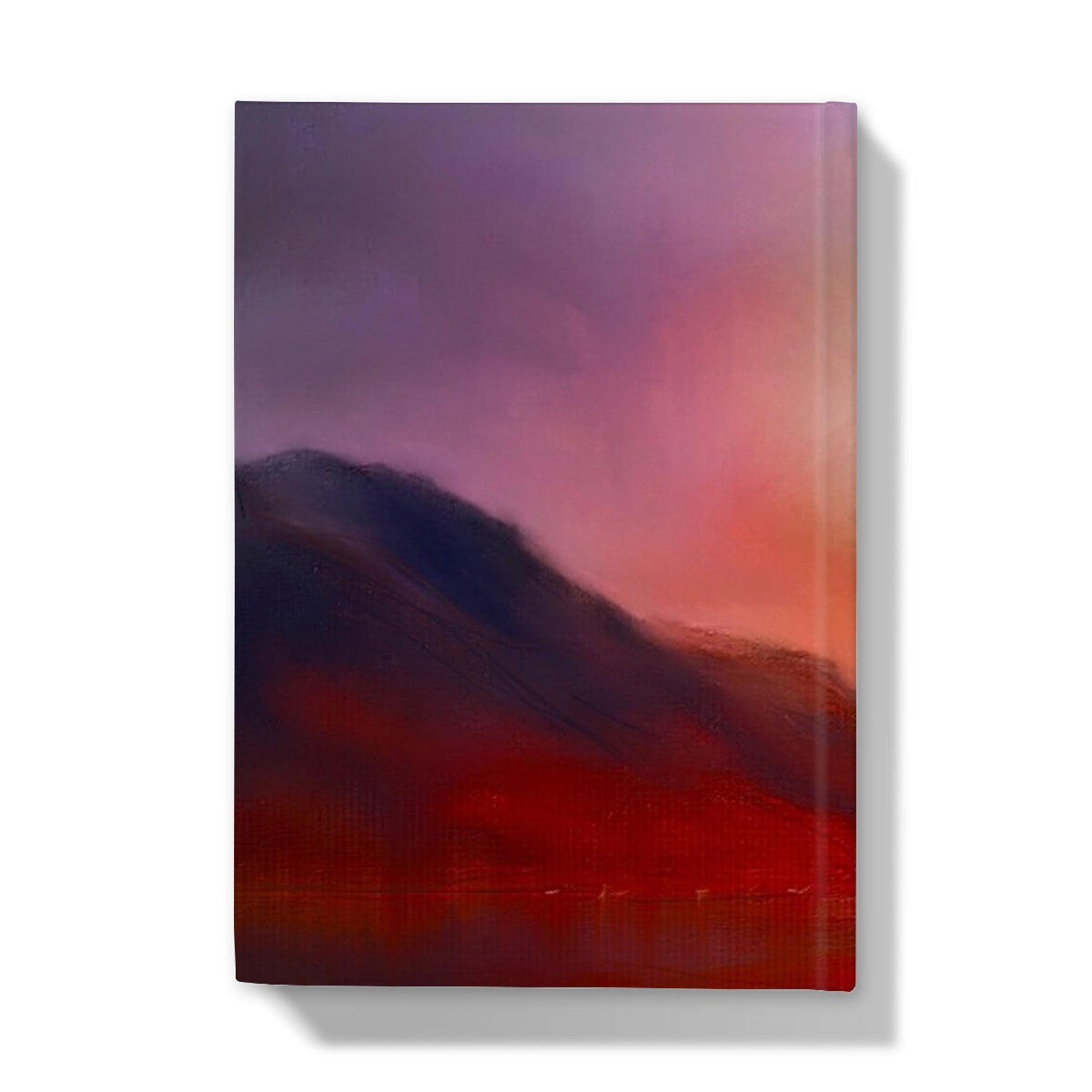 Glencoe Sunset journal with purple pink abstract glossy landscape print