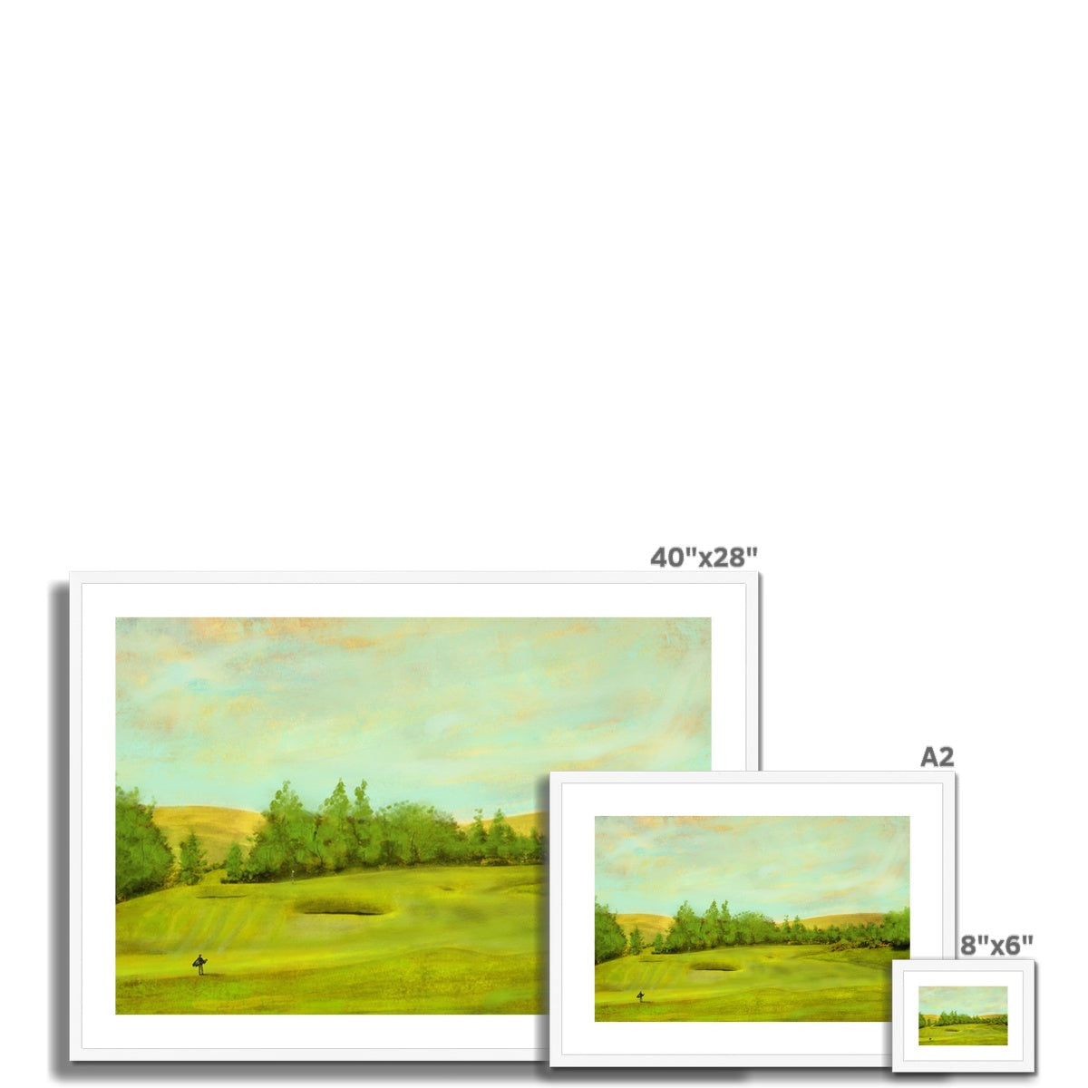 Set of three golf course prints in varying sizes for Glen Eagles Kings Golf Course artwork