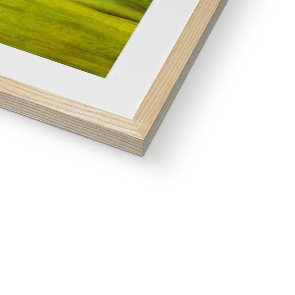 Framed art print of Glen Eagles King’s Golf Course with light wood frame and white mat