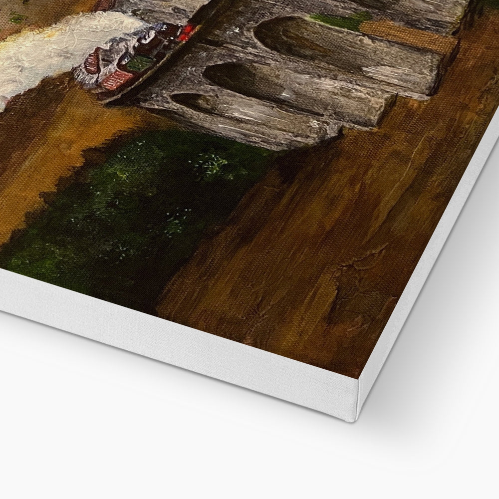 Canvas print featuring a painted landscape scene of Glenfinnan Viaduct