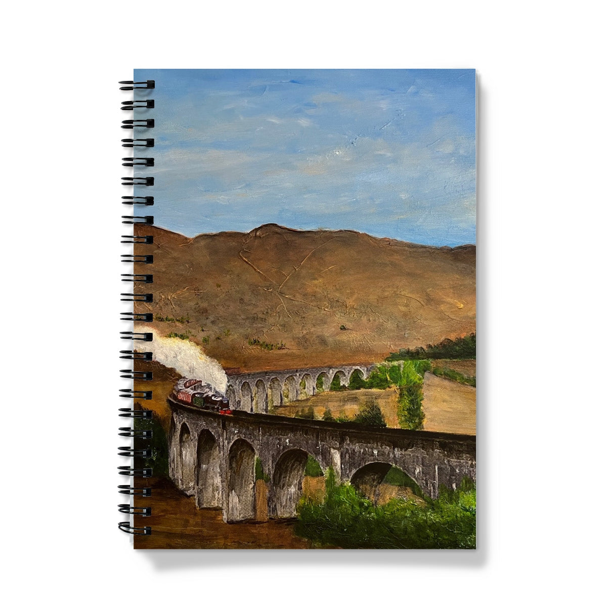 Glenfinnan Viaduct Notebook with Steam Train Painting