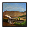 Glenfinnan Viaduct Painting | Framed Print-Framed Prints-Scottish Highlands & Lowlands Art Gallery-20"x20"-Black Frame-Paintings, Prints, Homeware, Art Gifts From Scotland By Scottish Artist Kevin Hunter