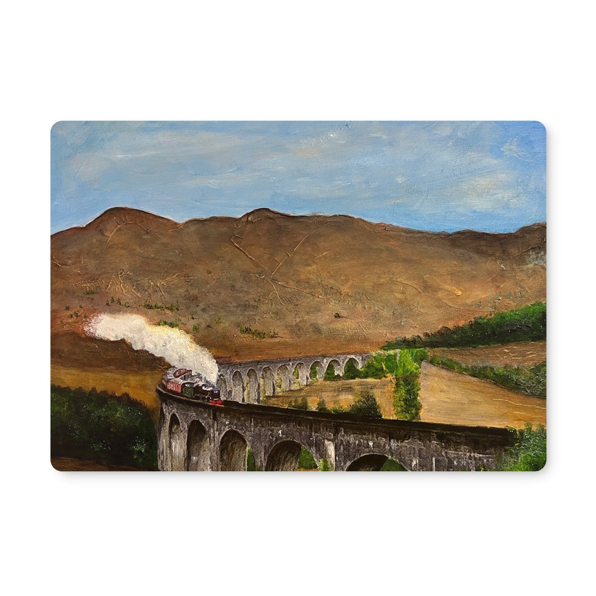 Glenfinnan Viaduct model train set with steam locomotive and smoke effect