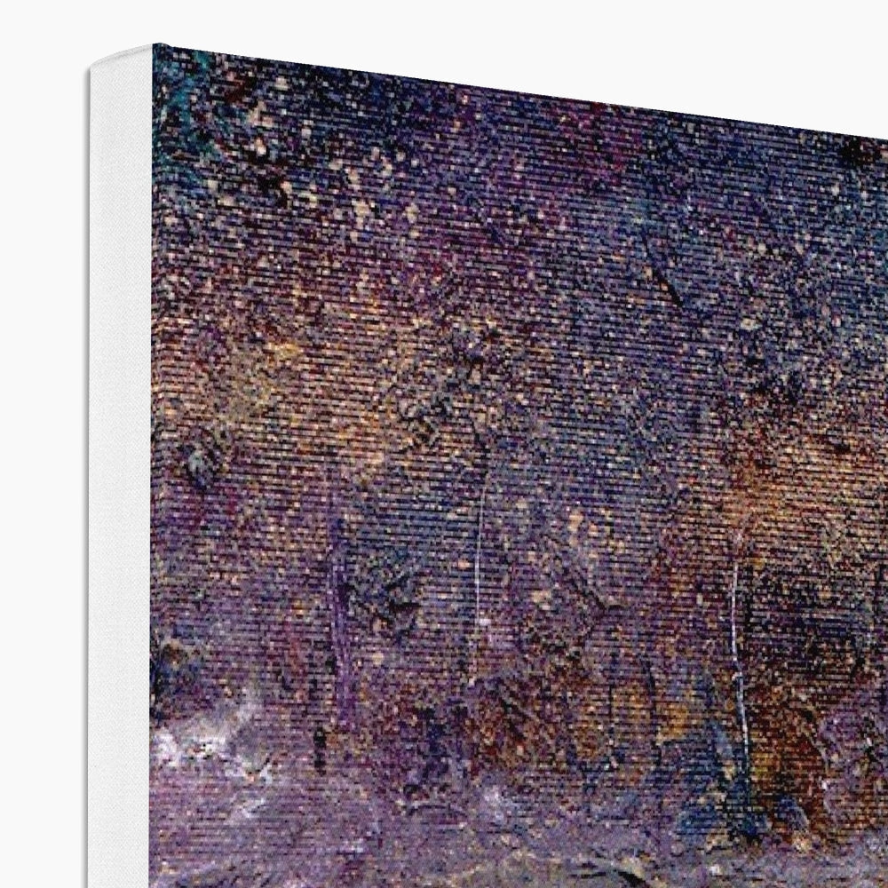 A Golden Forest Canvas with abstract distressed purples, browns, and gold