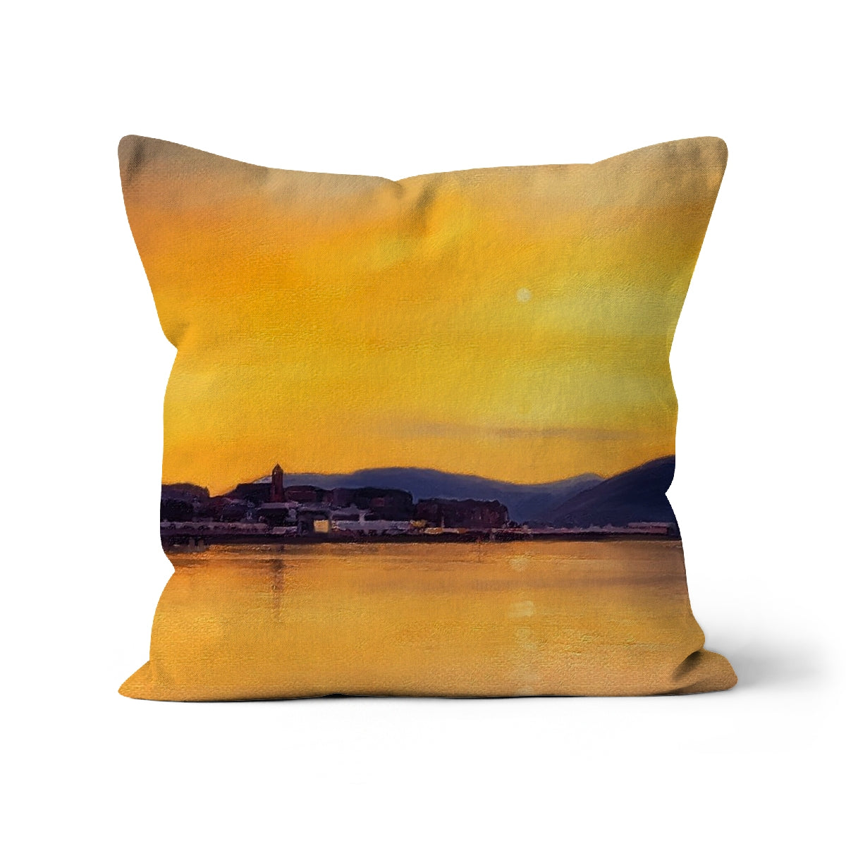 Gourock From Cardwell Bay Art Gifts Cushion-Cushions-River Clyde Art Gallery-Canvas-12"x12"-Paintings, Prints, Homeware, Art Gifts From Scotland By Scottish Artist Kevin Hunter