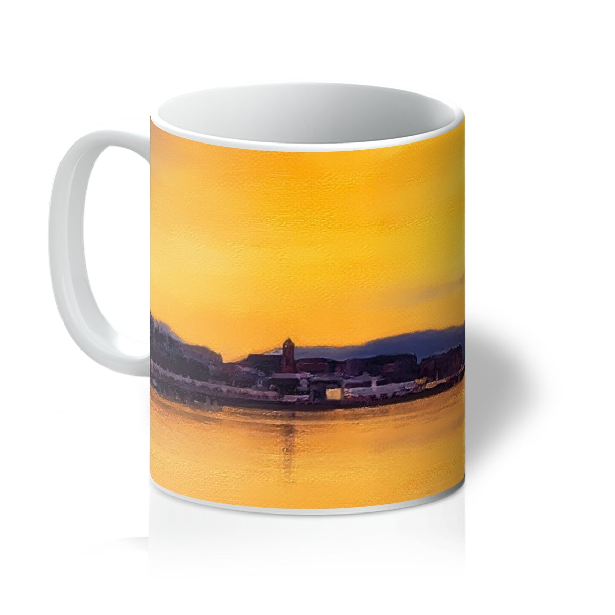 Gourock From Cardwell Bay Art Gifts Mug-Homeware-River Clyde Art Gallery-11oz-White-Paintings, Prints, Homeware, Art Gifts From Scotland By Scottish Artist Kevin Hunter