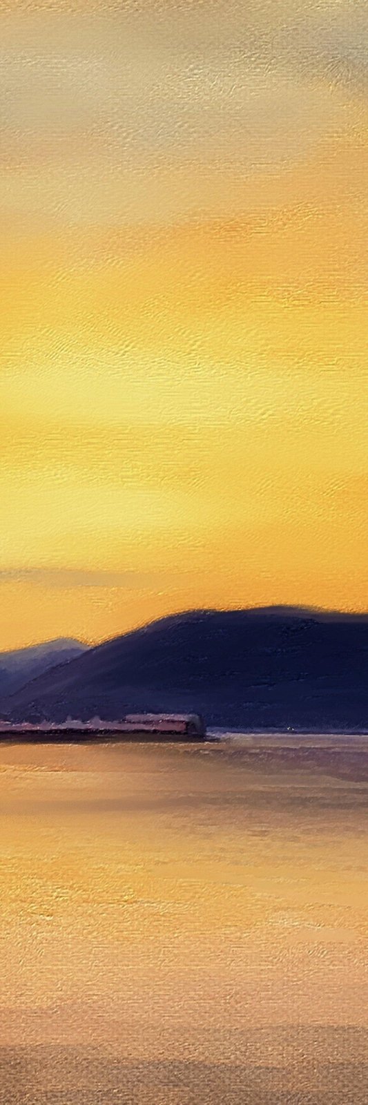 Gourock From Cardwell Bay Painting Signed Fine Art Triptych Canvas-Statement Wall Art-River Clyde Art Gallery-Paintings, Prints, Homeware, Art Gifts From Scotland By Scottish Artist Kevin Hunter