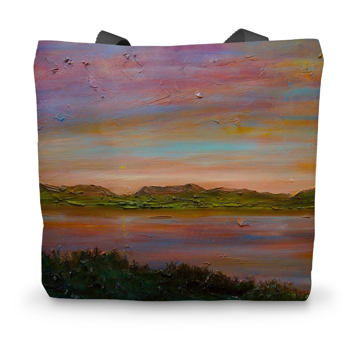 Gourock Golf Club Sunset Art Gifts Canvas Tote Bag-Bags-River Clyde Art Gallery-14"x18.5"-Paintings, Prints, Homeware, Art Gifts From Scotland By Scottish Artist Kevin Hunter