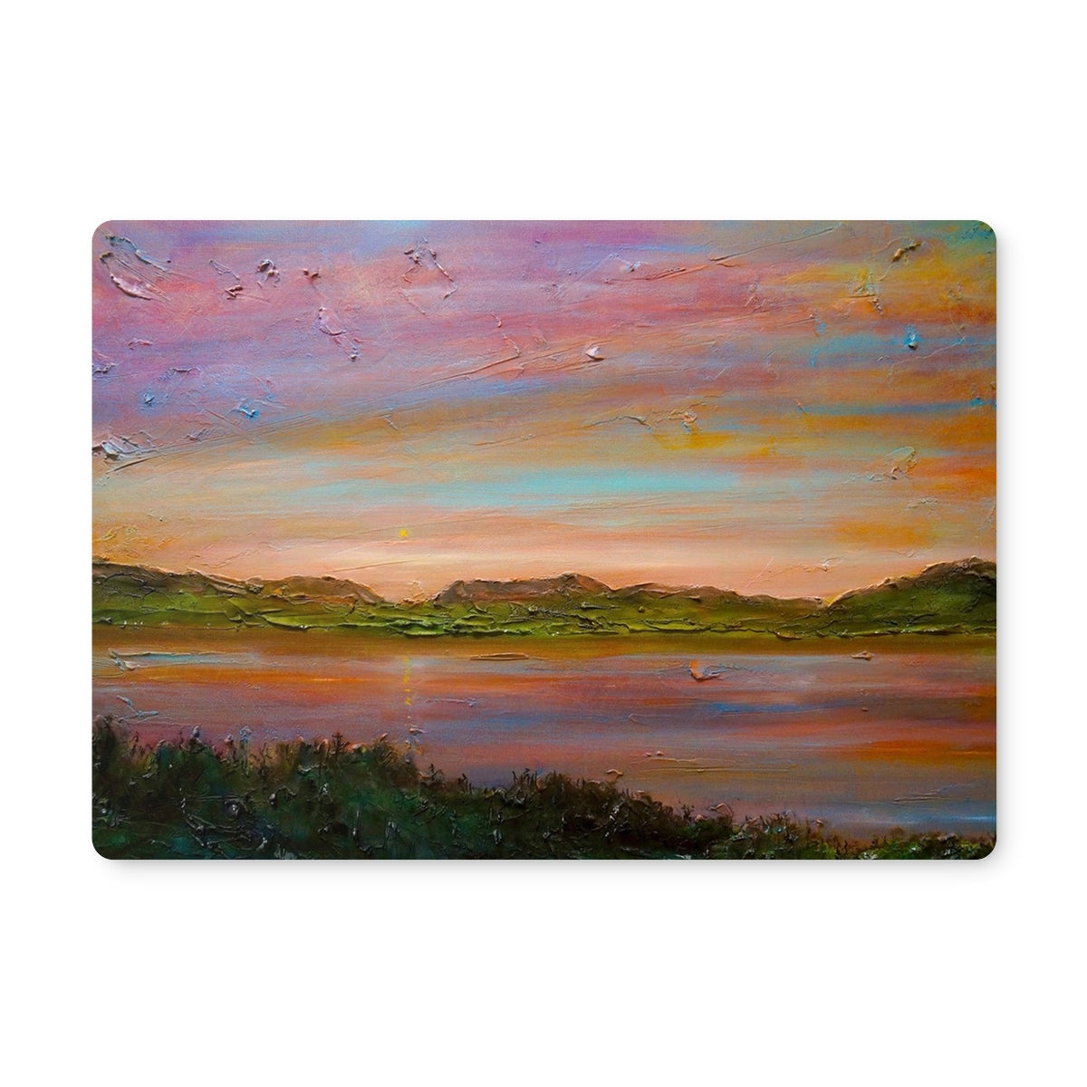 Gourock Golf Club Sunset Art Gifts Placemat-Placemats-River Clyde Art Gallery-2 Placemats-Paintings, Prints, Homeware, Art Gifts From Scotland By Scottish Artist Kevin Hunter
