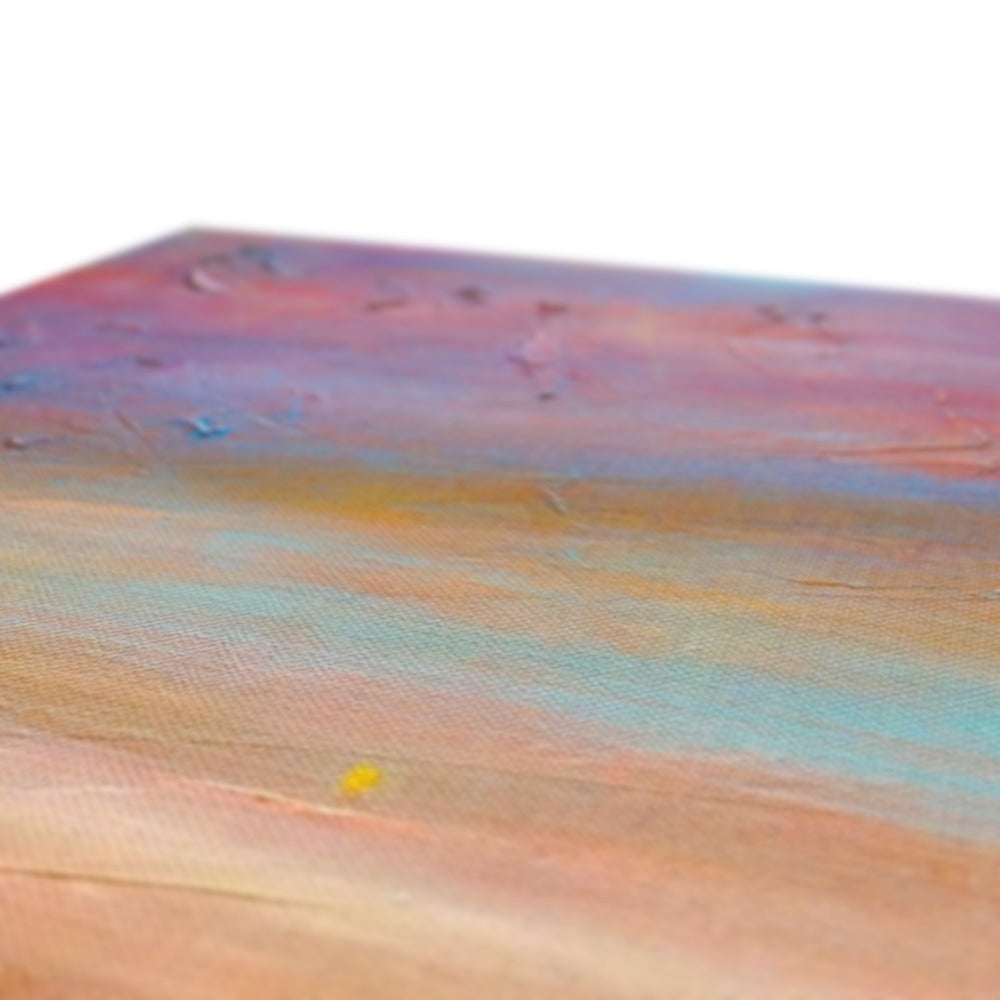 Vibrant abstract swirling colors on Gourock Golf Club Sunset Canvas painting